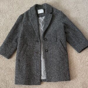 Zara Charcoal Herringbone Coat